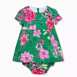 NWT Lilly Pulitzer - Girls Kelce Infant Baby Dress - Size: 12-18m - Green Floral
